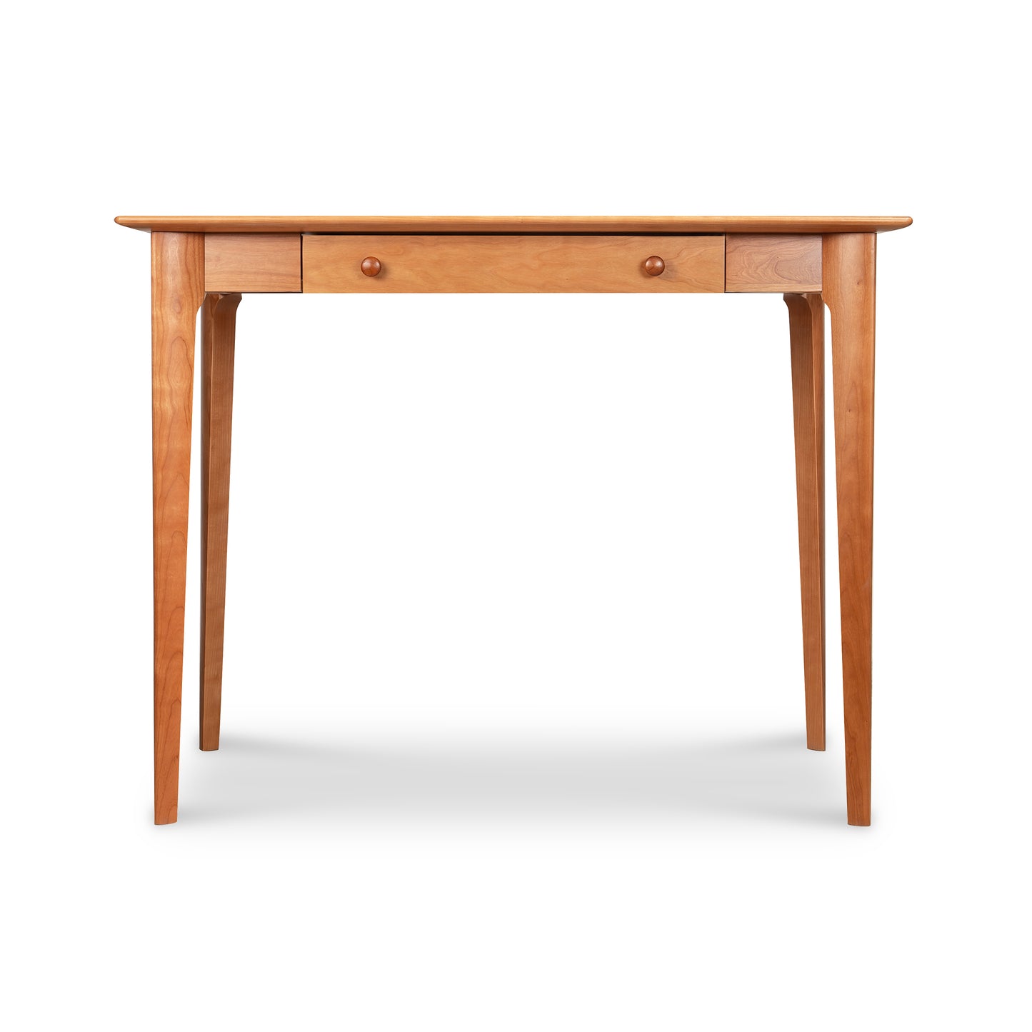 Copeland Furniture Sarah Secretary Desk in solid wood with four tapered legs and a central drawer, crafted in Vermont, American made.