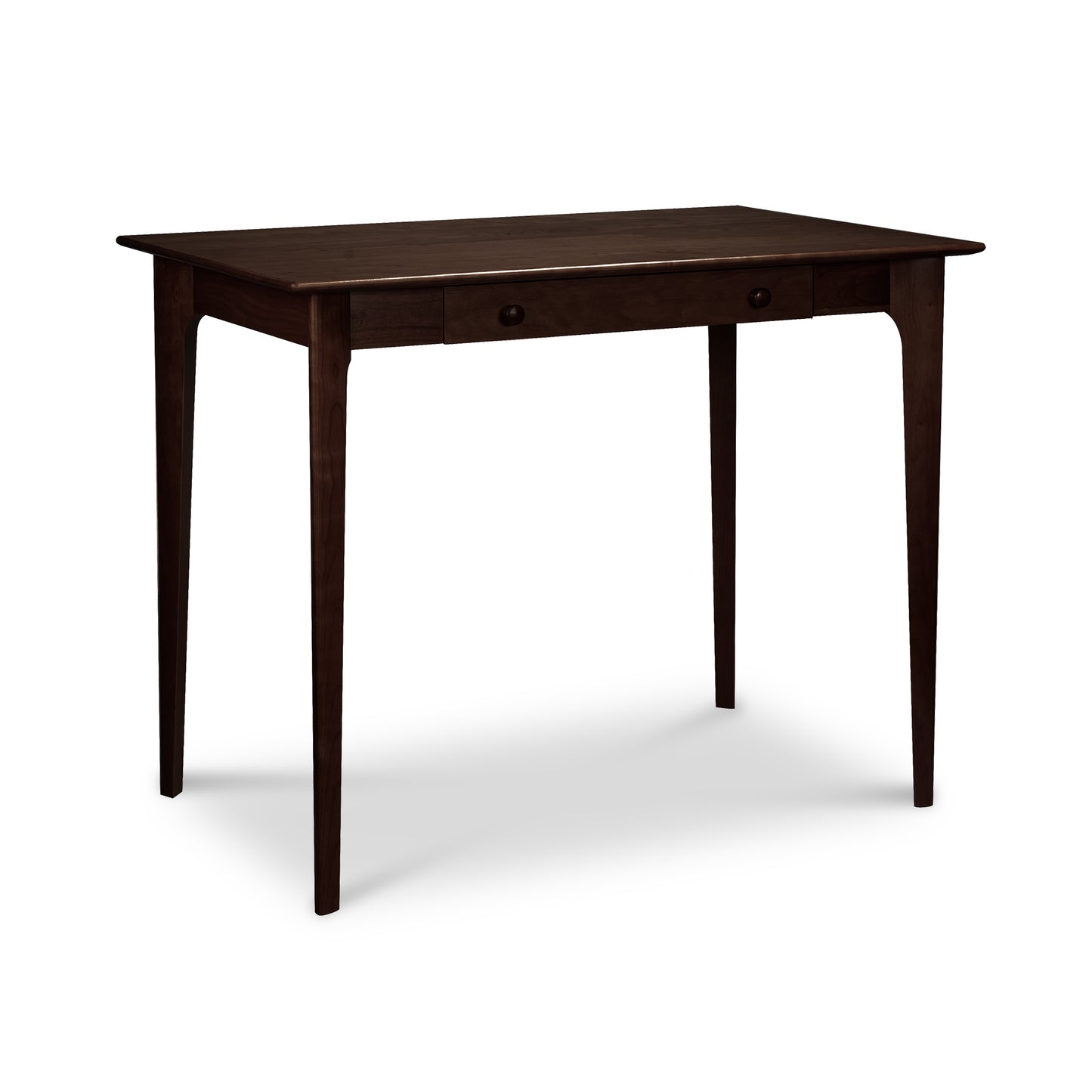 Sarah Secretary Desk by Copeland Furniture in solid wood, Shaker tapered legs, central drawer, and rectangular top. American made craftsmanship.