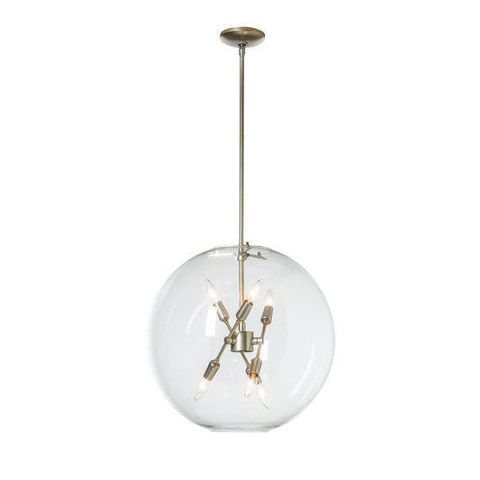 Hubbardton Forge offers a stunning Hubbardton Forge Sfera 6-Light Pendant, featuring a clear glass globe hanging gracefully from the ceiling.