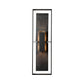 Hubbardton Forge Shadow Box Tall Slate Sconce with contemporary dark metal frame, highlighting the sconce’s modern design and craftsmanship.