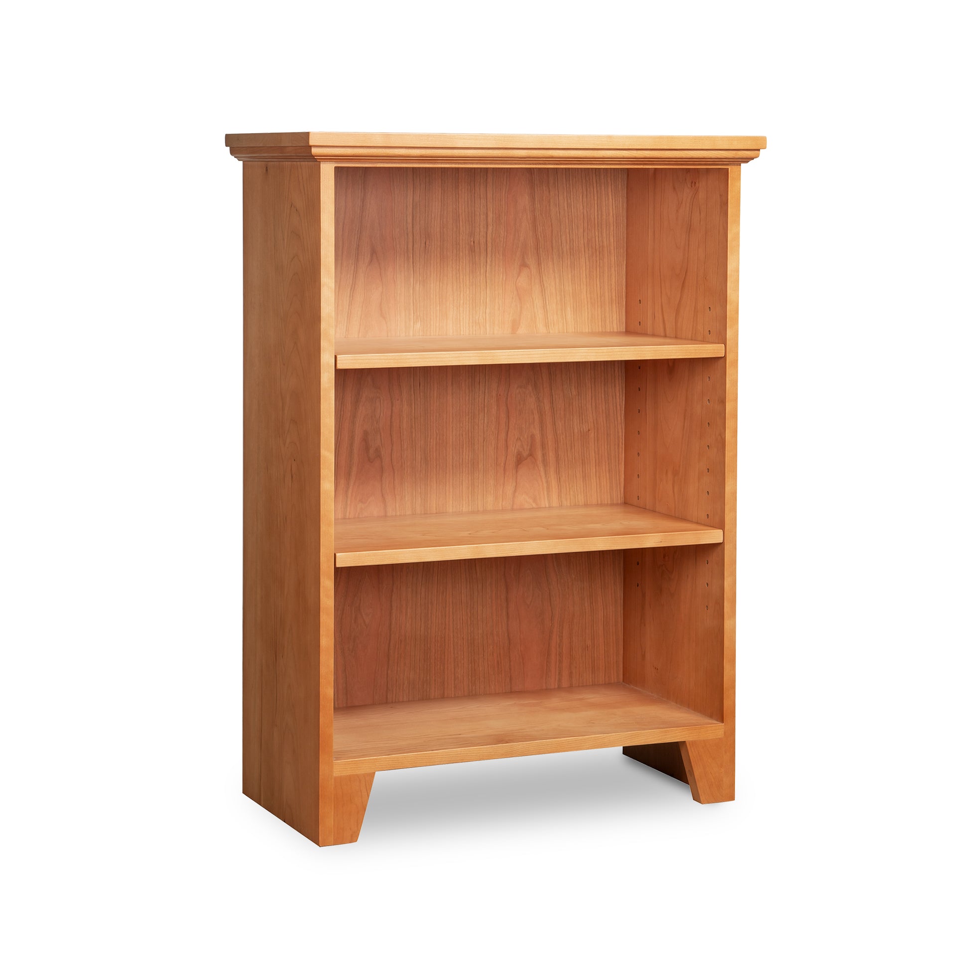 Lyndon Furniture Shaker Bookcase floor model featuring three spacious shelves and a flat top, crafted in American made quality.