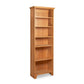 Lyndon Furniture Shaker Bookcase featuring six spacious shelves and a light brown finish, handcrafted in America from quality wood.