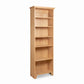 Lyndon Furniture Shaker Bookcase features six spacious shelves in light wood, expertly crafted in Vermont for a classic, American-made storage solution.