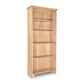 Lyndon Furniture Shaker Bookcase in light wood, handmade in the USA with five spacious shelves for storage or display.