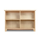 Shaker Wide Bookcase from Lyndon Furniture with four open shelves, showcasing a natural finish and minimalist design.