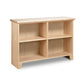 Shaker Wide Bookcase by Lyndon Furniture: solid hardwood, light finish, handmade in USA, adjustable shelves.