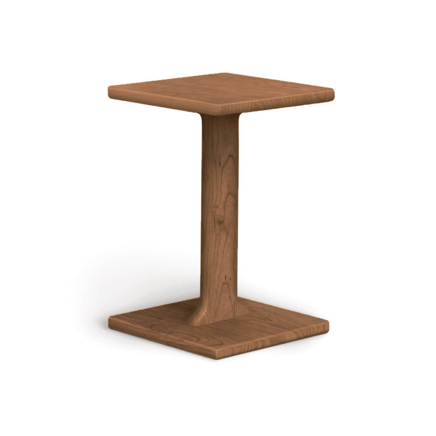 A simple Sierra Chair Table crafted from solid North American hardwood by Copeland Furniture with a square top and base on a white background.