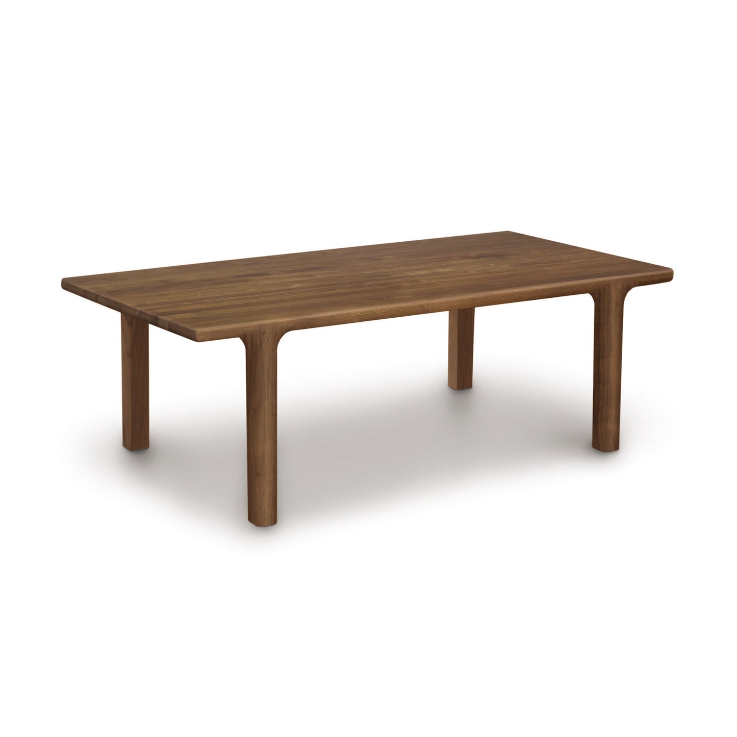 A contemporary design Copeland Furniture Sierra Rectangular Coffee Table crafted from North American hardwood with four legs on a plain background.