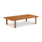 A simple Copeland Furniture Sierra Rectangular Coffee Table, made from solid North American hardwood with four legs, isolated on a white background.