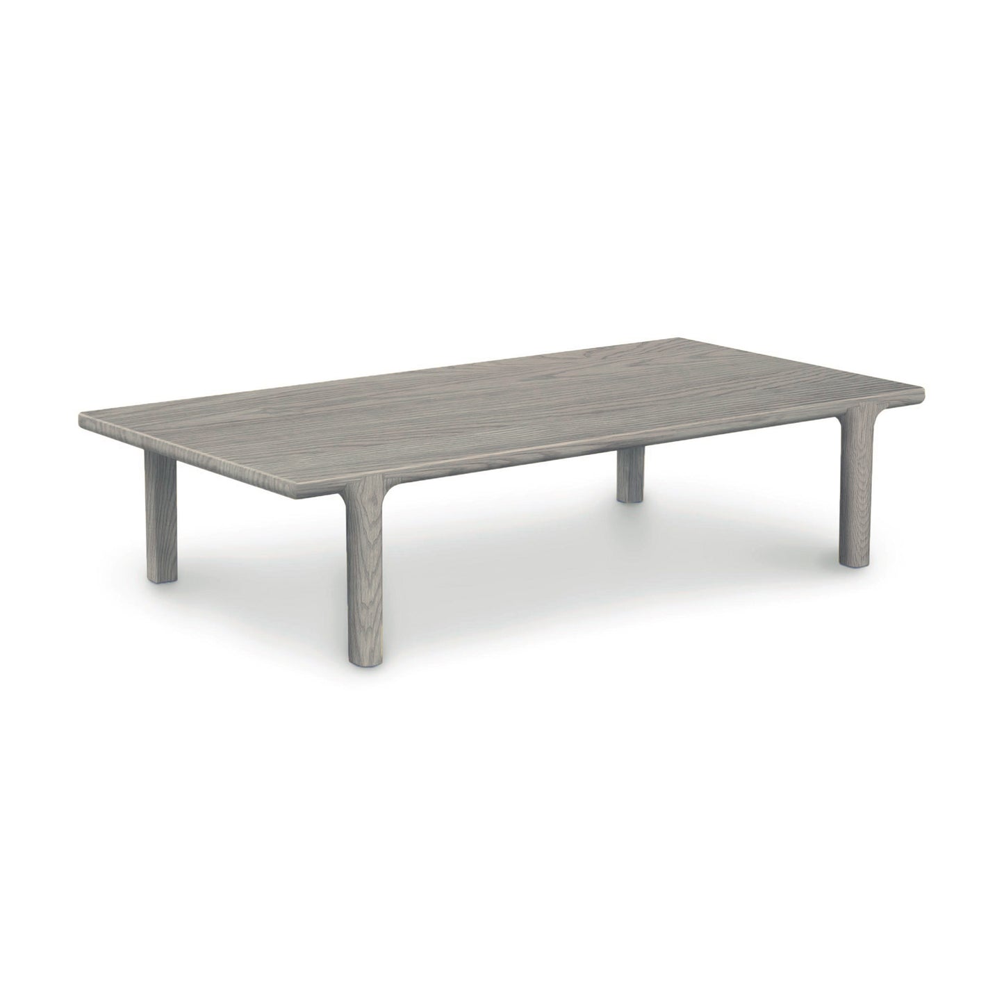 A contemporary design featuring a Copeland Furniture Sierra Rectangular Coffee Table, made of grey wooden material, placed on a white background.