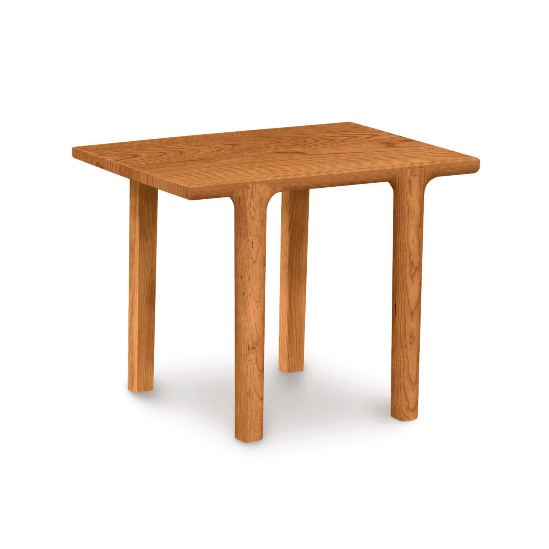 A simple solid Sierra Rectangular End Table from Copeland Furniture with four legs on a white background.