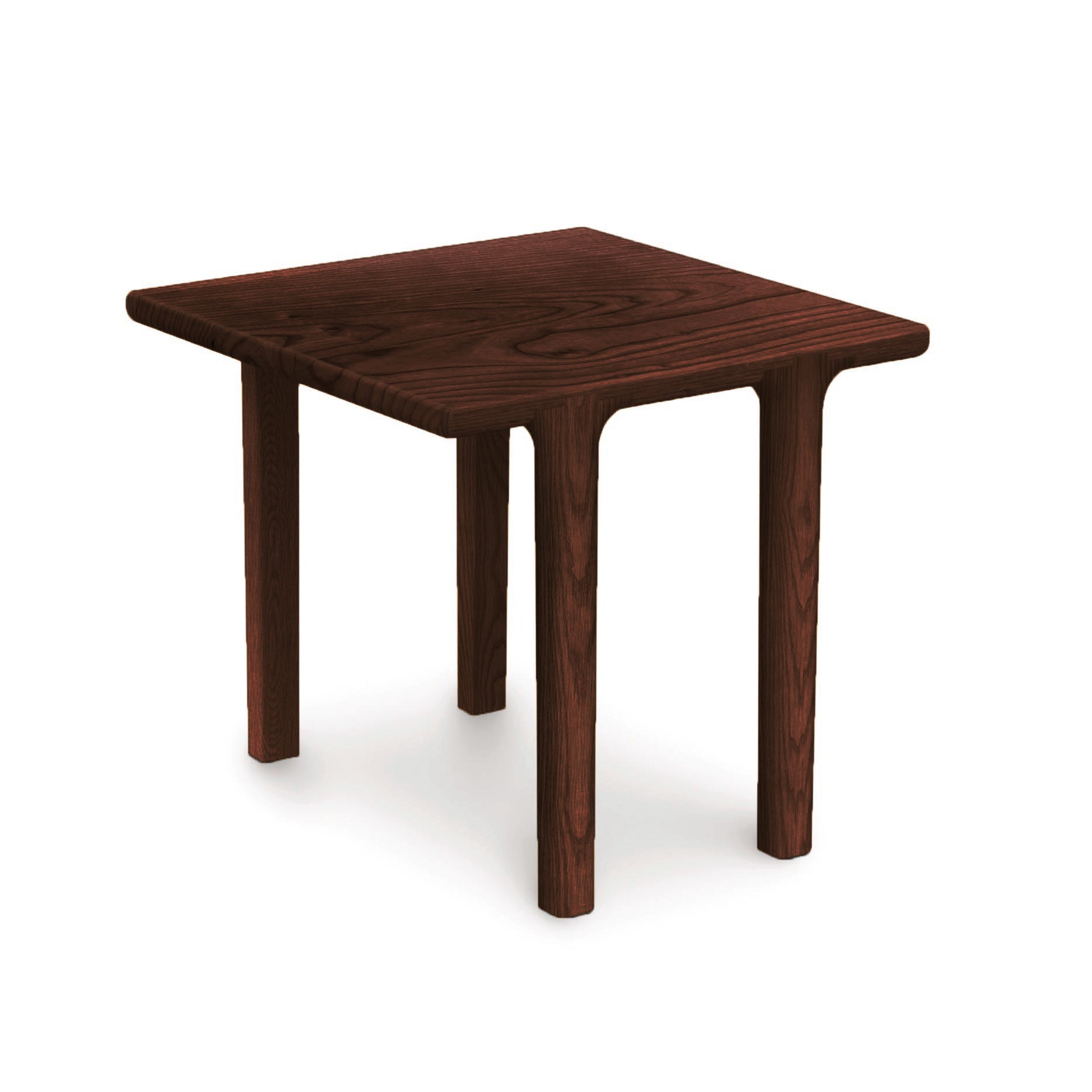 The Copeland Furniture Sierra Square End Table combines modern personality and North American hardwood into a sleek and stylish square table with a wooden top and two legs.