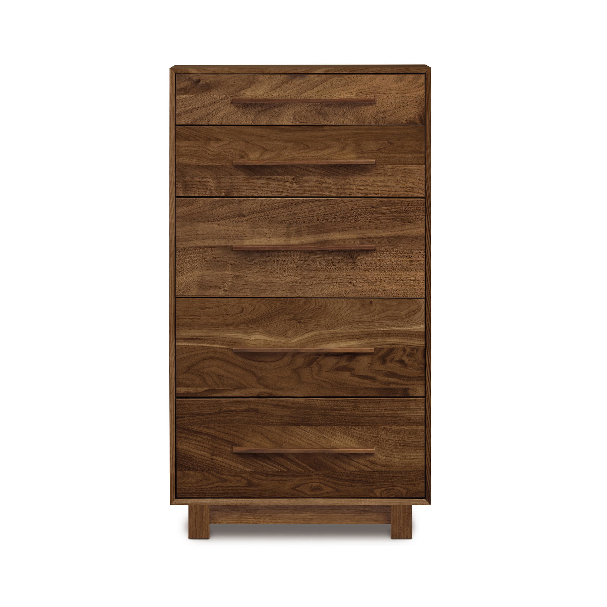 A modern Sloane 5-Drawer Narrow Chest by Copeland Furniture.