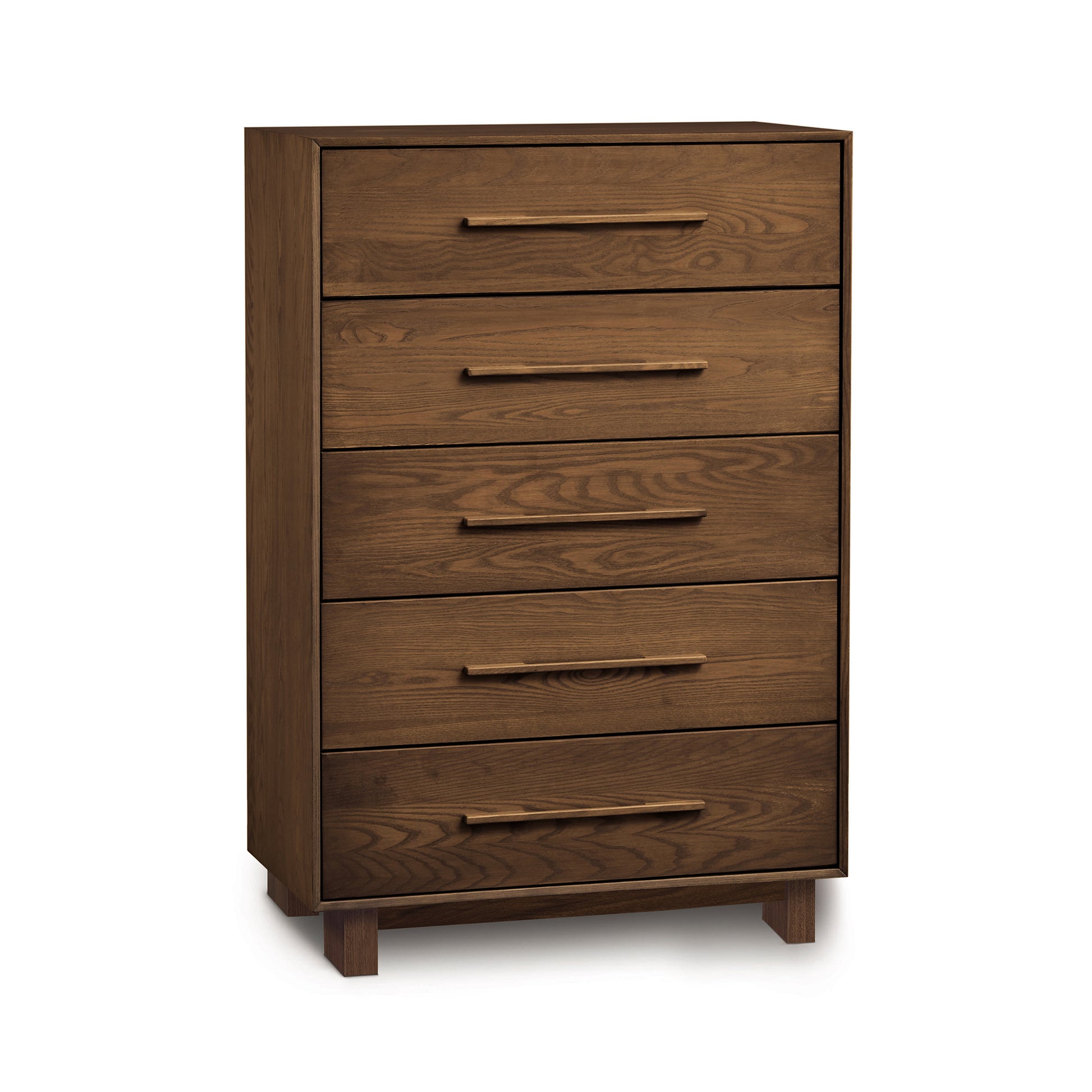 A Copeland Furniture Sloane 5-Drawer Wide Chest providing ample storage space for bedroom furniture, set against a clean white background.
