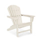 A classic POLYWOOD® South Beach Adirondack chair in a light beige color, featuring a slatted back and seat with wide armrests, isolated on a white background.