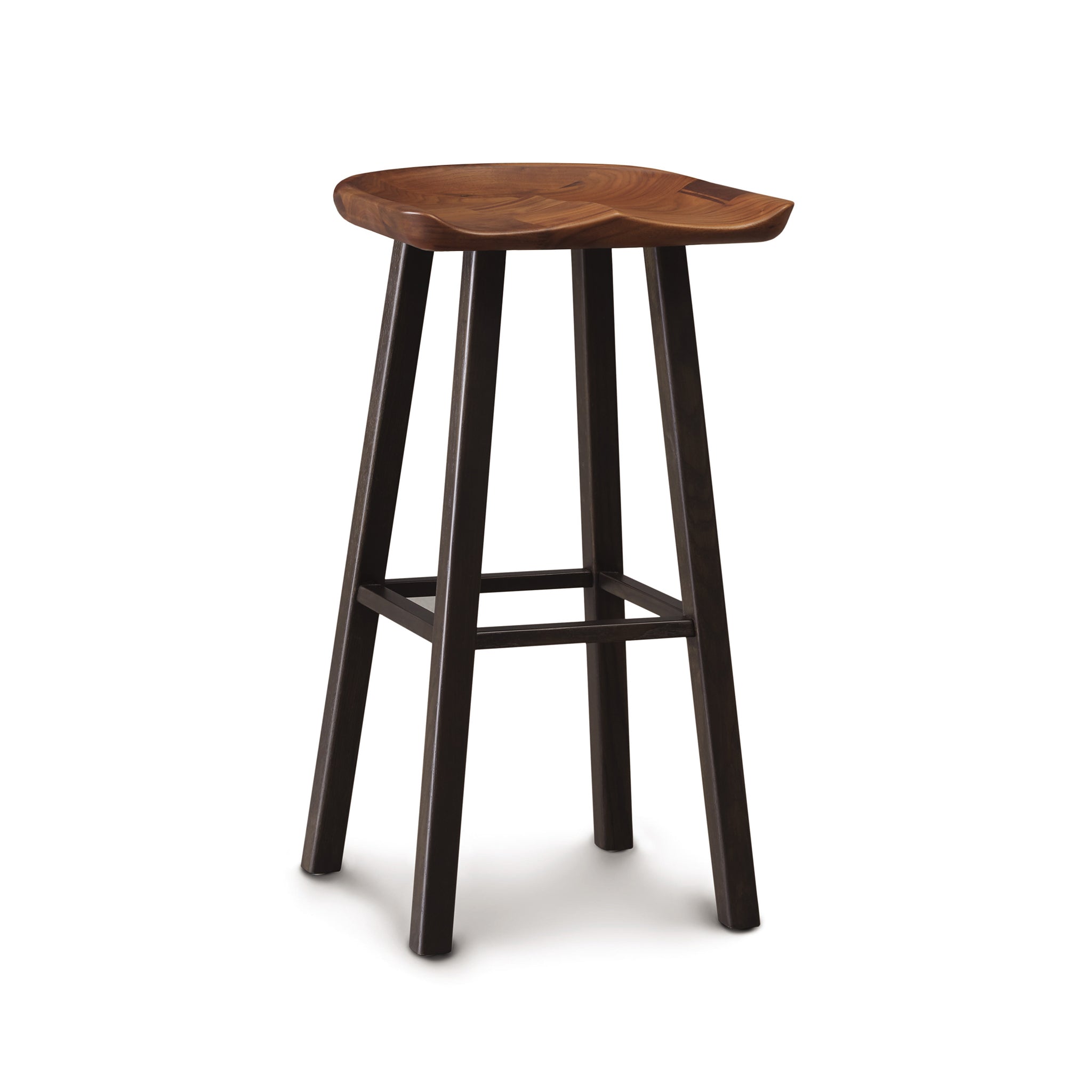 Modern Farmhouse Walnut Tractor Seat Bar Stool - Floor Model by Copeland Furniture | Vermont Woods Studios