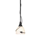 A Twining Leaf Mini Pendant light with a white glass shade, handcrafted in Vermont by Hubbardton Forge lighting.