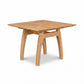 Lyndon Furniture Vermont Modern Trestle End Table with curved legs and natural wood finish, handcrafted American made quality.