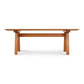 Minimalist Vermont Modern Trestle Coffee Table with rectangular top and angled legs, crafted from sustainably sourced solid wood by Lyndon Furniture.