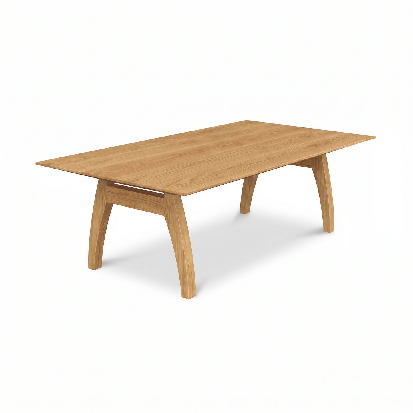 Vermont Modern Trestle Coffee Table by Lyndon Furniture with natural finish and four angled legs, showcasing quality American craftsmanship.