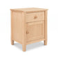 Vermont Shaker 1-Drawer Nightstand by Maple Corner Woodworks, expertly crafted with a single drawer, door, and round wood knob.