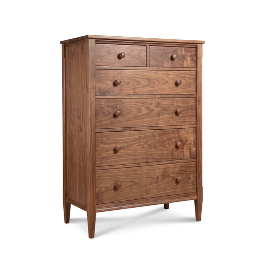 Vermont Shaker 6-drawer chest by Maple Corner Woodworks, handcrafted from solid hardwood with classic clean lines and expert craftsmanship.