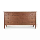 Vermont Shaker 6-Drawer Dresser by Maple Corner Woodworks in solid black walnut wood with round knobs and timeless classic style.