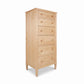 Vermont Shaker Lingerie Chest by Maple Corner Woodworks, tall six-drawer dresser with round knobs, expertly handcrafted from solid wood.