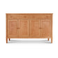 A Vermont Shaker Large 60" Sideboard, ideal for storage in a dining room or kitchen, featuring two doors and two drawers, made by Maple Corner Woodworks.