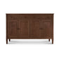 A Vermont Shaker Large 60" Sideboard from Maple Corner Woodworks, perfect for dining room or kitchen, featuring two doors and two drawers, making it a versatile storage piece.
