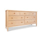 Vermont Shaker 7-Drawer Dresser by Maple Corner Woodworks in maple wood with round knobs, handcrafted American furniture.