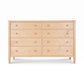 Vermont Shaker 8-Drawer Dresser by Maple Corner Woodworks in solid maple wood, featuring round knobs and tapered legs, expertly crafted in the USA.
