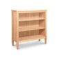 Vermont Shaker Bookcase by Maple Corner Woodworks with three shelves in a light natural finish, made from sustainably harvested hardwoods.