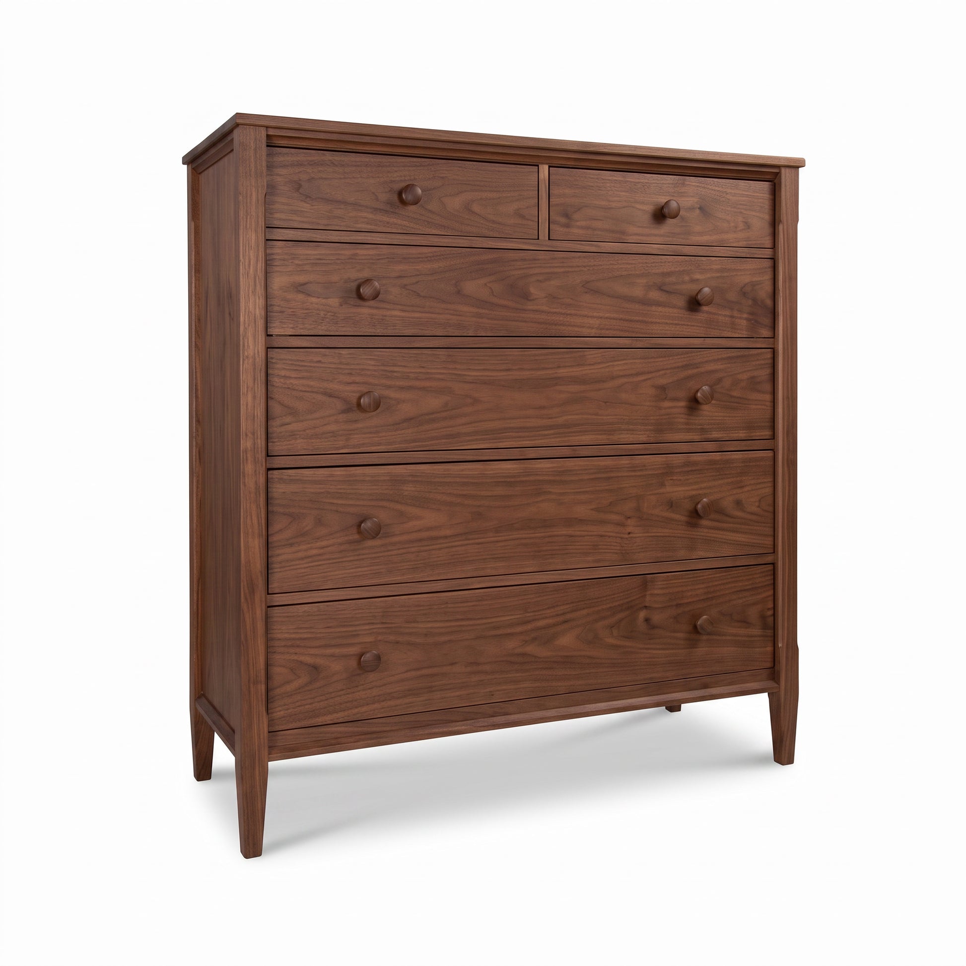 Vermont Shaker Extra Wide Chest by Maple Corner Woodworks, six-drawer solid wood dresser on four legs, expertly crafted in the USA.