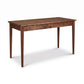 Vermont Shaker Writing Desk by Maple Corner Woodworks with center drawer, tapered legs, and solid wood construction in a classic American design.