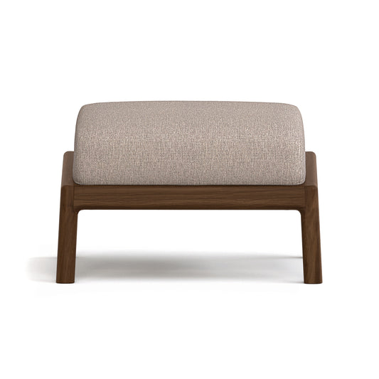 Whitney Ottoman by Copeland Furniture, handcrafted in Vermont from solid American hardwood with a light beige cushion, premium quality craftsmanship.
