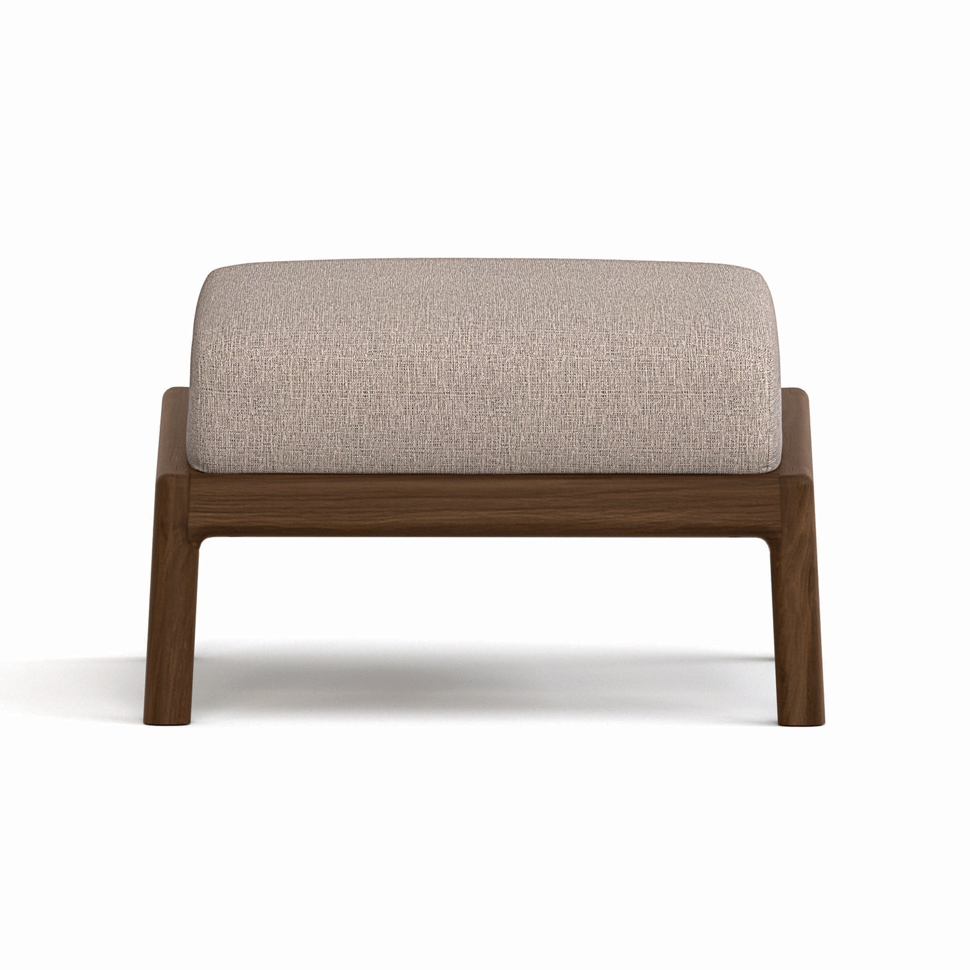 Whitney Ottoman by Copeland Furniture, handcrafted in Vermont from solid American hardwood with a light beige cushion, premium quality craftsmanship.