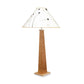 Rock River Studio Winter Hill Table Lamp with a handcrafted wooden base and black floral white shade, showcasing modern American-made furniture design.