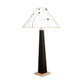 Winter Hill Table Lamp by Rock River Studio with a black base and white shade featuring a minimalist black floral pattern, showcasing handcrafted American-made design.
