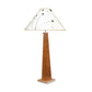 Winter Hill Table Lamp by Rock River Studio with square base and white floral shade, showcasing elegant American craftsmanship and modern design.