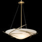 The Hubbardton Forge Wisp Pendant is a stunning gold pendant light featuring a beautiful white glass shade.