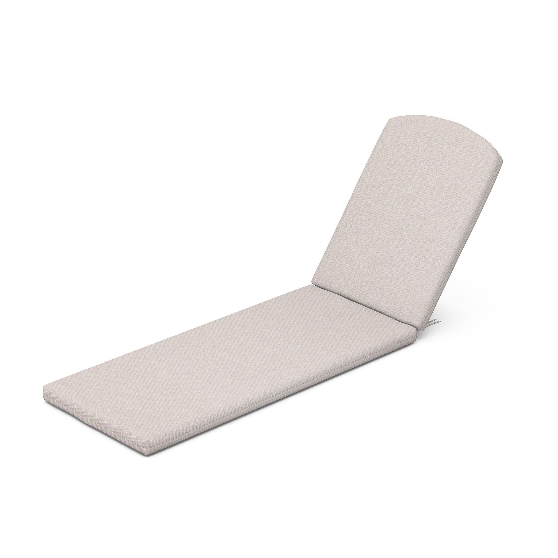 A weather-resistant beige chaise lounge on a white background, featuring comfort and durability with POLYWOOD XPWF0004 - Full Seat Cushions.