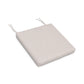 A light gray POLYWOOD® XPWS0001 seat cushion with ties on a white background. The cushion is designed for added comfort on chairs and is isolated for a clear view.