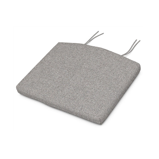 A gray square POLYWOOD® XPWS0003 - Seat Cushion with two tie straps on a white background.