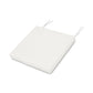 White square XPWS0006 seat cushion with two gray strings on a plain white background, crafted from weather-resistant upholstery fabric. The cushion appears soft with a smooth cover, suitable for home decor or as a chair pad by POLYWOOD.