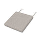 A square, gray POLYWOOD® XPWS0006 - Seat Cushion with two ties at one corner, isolated on a white background.