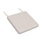 A light gray POLYWOOD® XPWS0007 seat cushion with two tie straps, isolated on a white background.