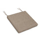 A square, beige POLYWOOD® XPWS0007 - Seat Cushion with two protruding ties at one corner, displayed on a plain white background.