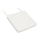 A plain white POLYWOOD® seat cushion with two protruding straps, isolated on a white background.