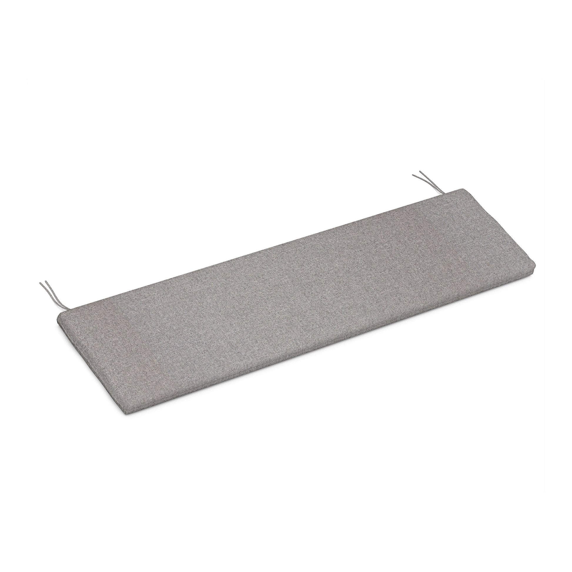 Gray POLYWOOD® XPWS0061 seat cushion with ties on a white background. The cushion is rectangular with a slightly textured fabric cover.